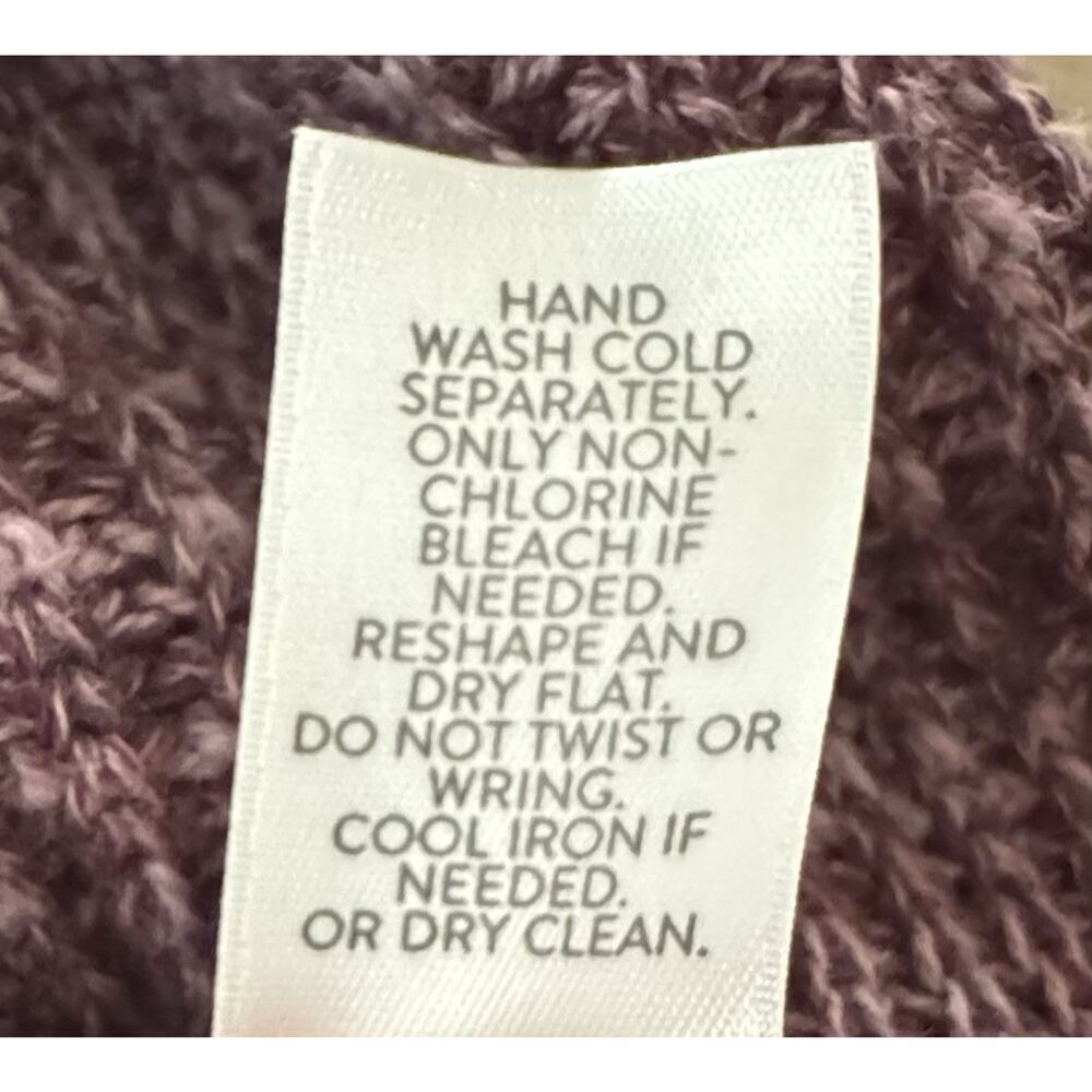 J Jill Long Sleeve Cotton Blend Sweater Plum Pullover Cable Knit Design Size SP - Picture 8 of 8